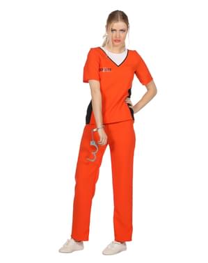Disfraz de Presidiario naranja para mujer