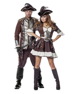 Déguisement pirate deluxe marron femme