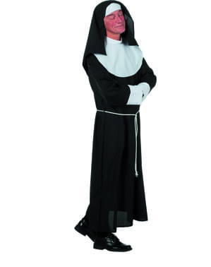 Disfraz de monja negro para hombre