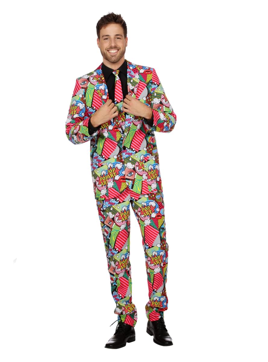 OppoSuits Jongens Crazy Suits voor tienerleeftijd 10-16 jaar in grappige prints – wordt geleverd met jas, broek en stropdas, Coole kegels, 14 jaar