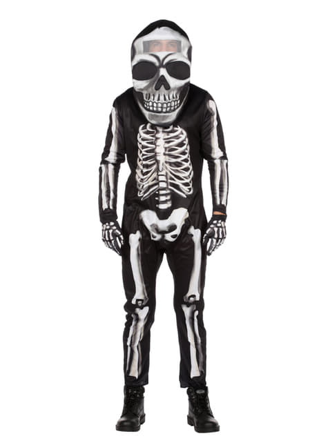 Skelett mit großem Kopf Kostüm für Herren