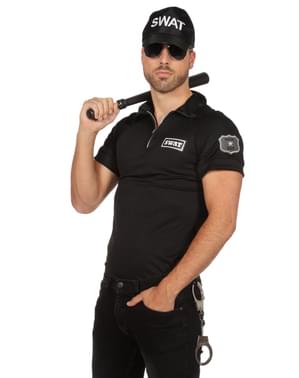 पुरुषों के लिए ब्लैक स्वाट एजेंट टी-शर्ट