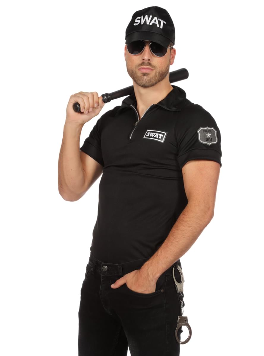 Black SWAT Agent T-Shirt for men