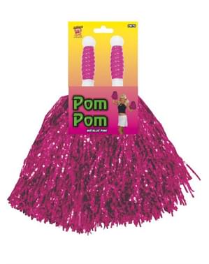 Pink metallic pompoms