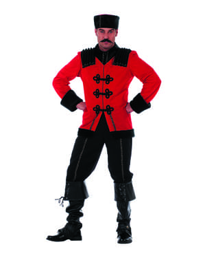 Disfraz de Cosaco deluxe rojo para hombre
