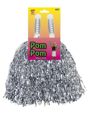 Pompons Metallic Silber