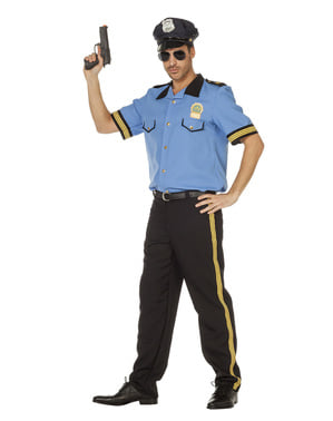 Erkekler için mavi polis kostümü