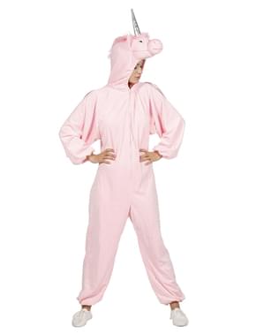 Pinkki yksisarvinen onesie asu aikuisille