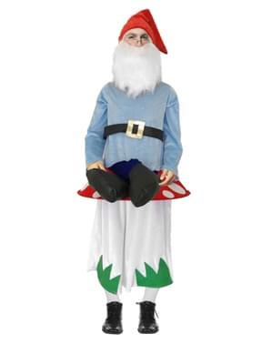 Déguisement lutin sur un champignon ride on adulte
