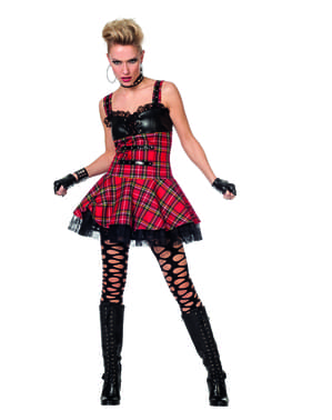 Déguisement punk rouge femme