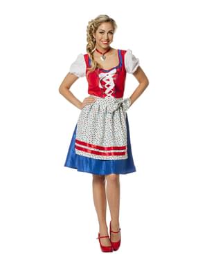 Oktoberfest rood dirndl kostuum voor vrouw