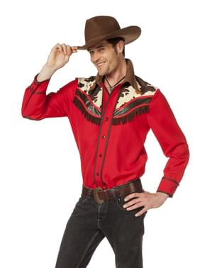 Rød cowboy skjorte til menn