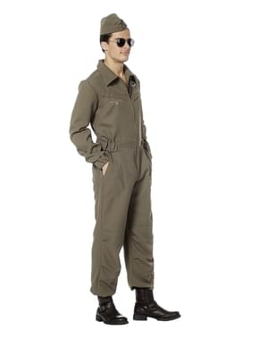 Costum de pilot aerian verde pentru bărbat