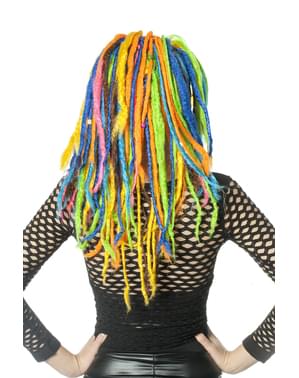 Multicolour rastafarian wig for adults