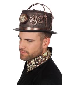 Chapéu de steampunk com relógio para adulto