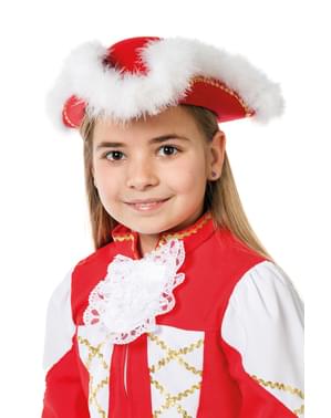 Chapéu de majorette vermelho e branco infantil