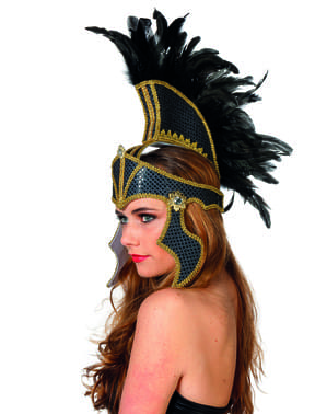 Cappello da gladiatore con lustrini nero per adulto