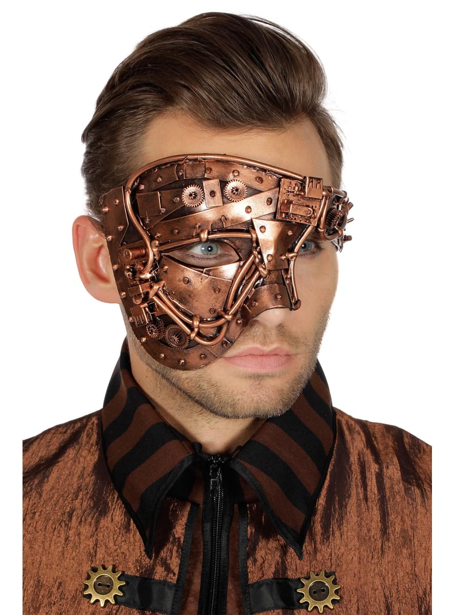Kobber Halv Face steampunk maske til voksne