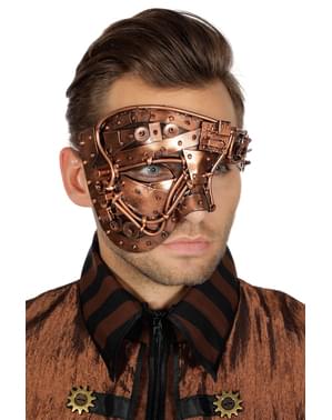 Měděná steampunk maska Half Face pro dospělé