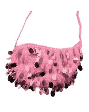 Tas kabaret dengan payet merah muda