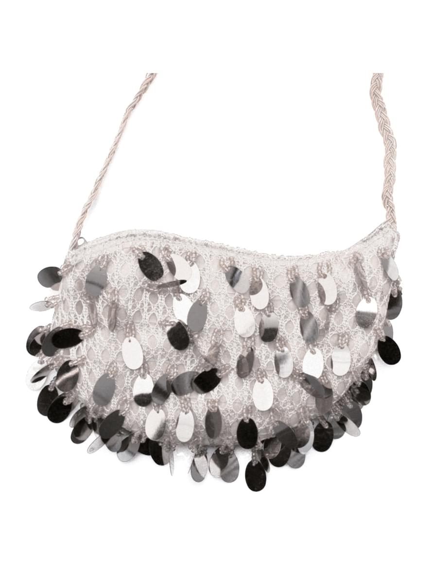 Borsa di cabaret di lustrini grigia