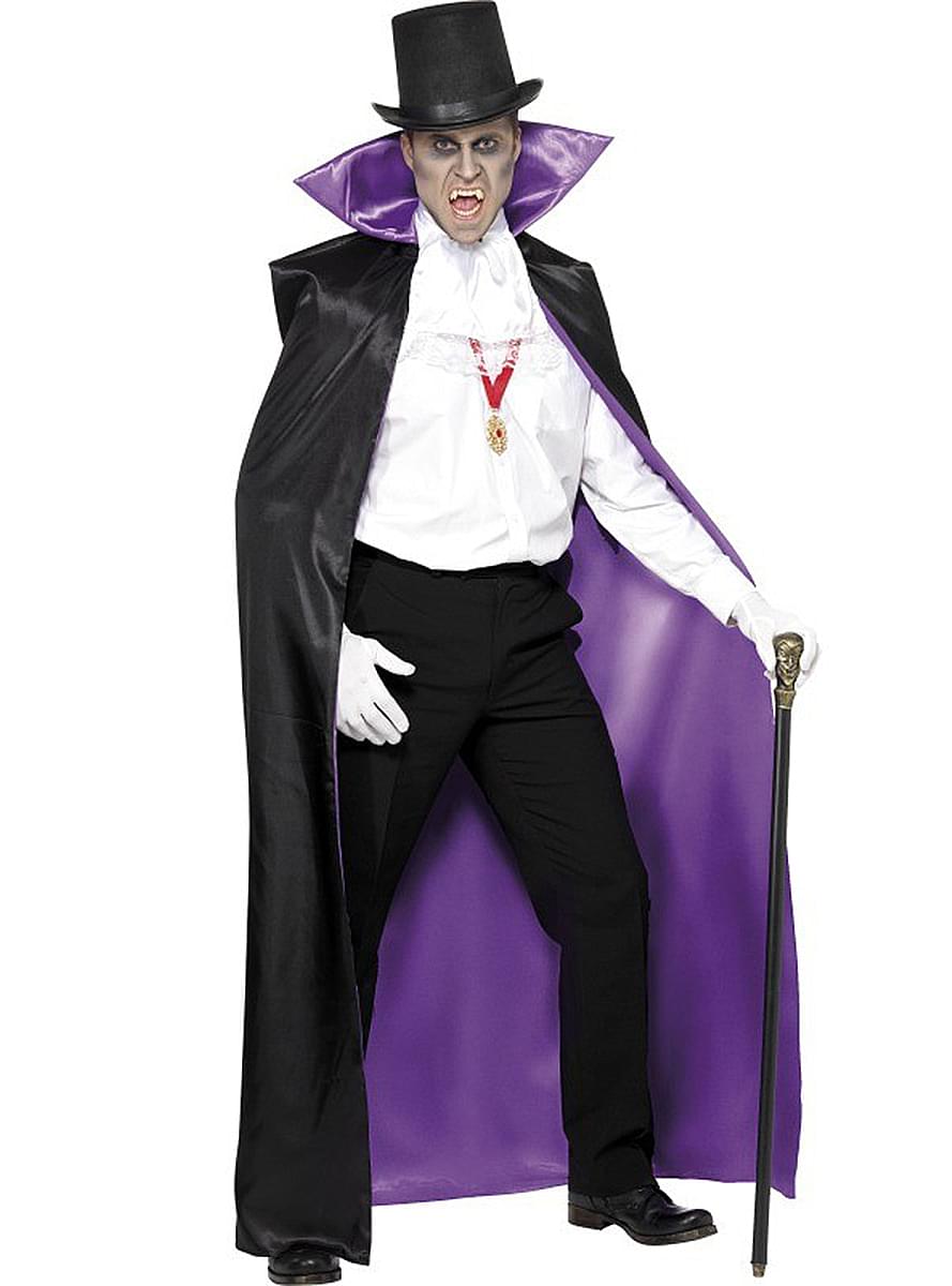 Cape de vampire réversible noire et violette