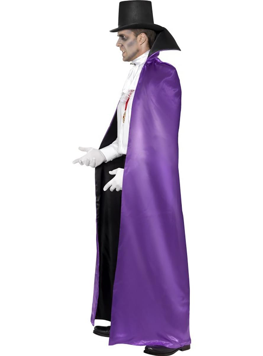 Umdrehbarer Vampir Umhang Lila und Schwarz