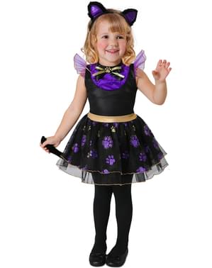 女の子のための紫色の子猫衣装