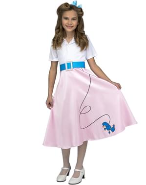 Fato de anos 50 cor-de-rosa para menina