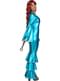 Turquoise 70's singer disco costume for women