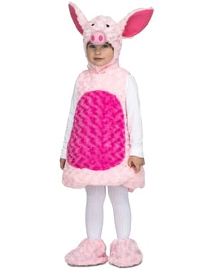 Розов детски костюм за свинско бебе