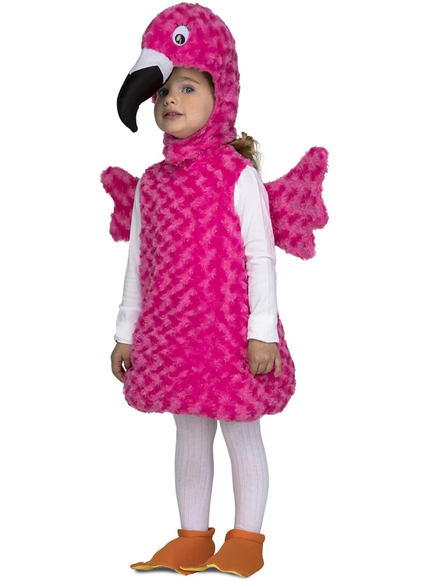 Costume di fenicottero di peluche rosa per bambino