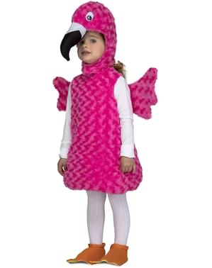 Disfraz de flamenco de peluche rosa infantil