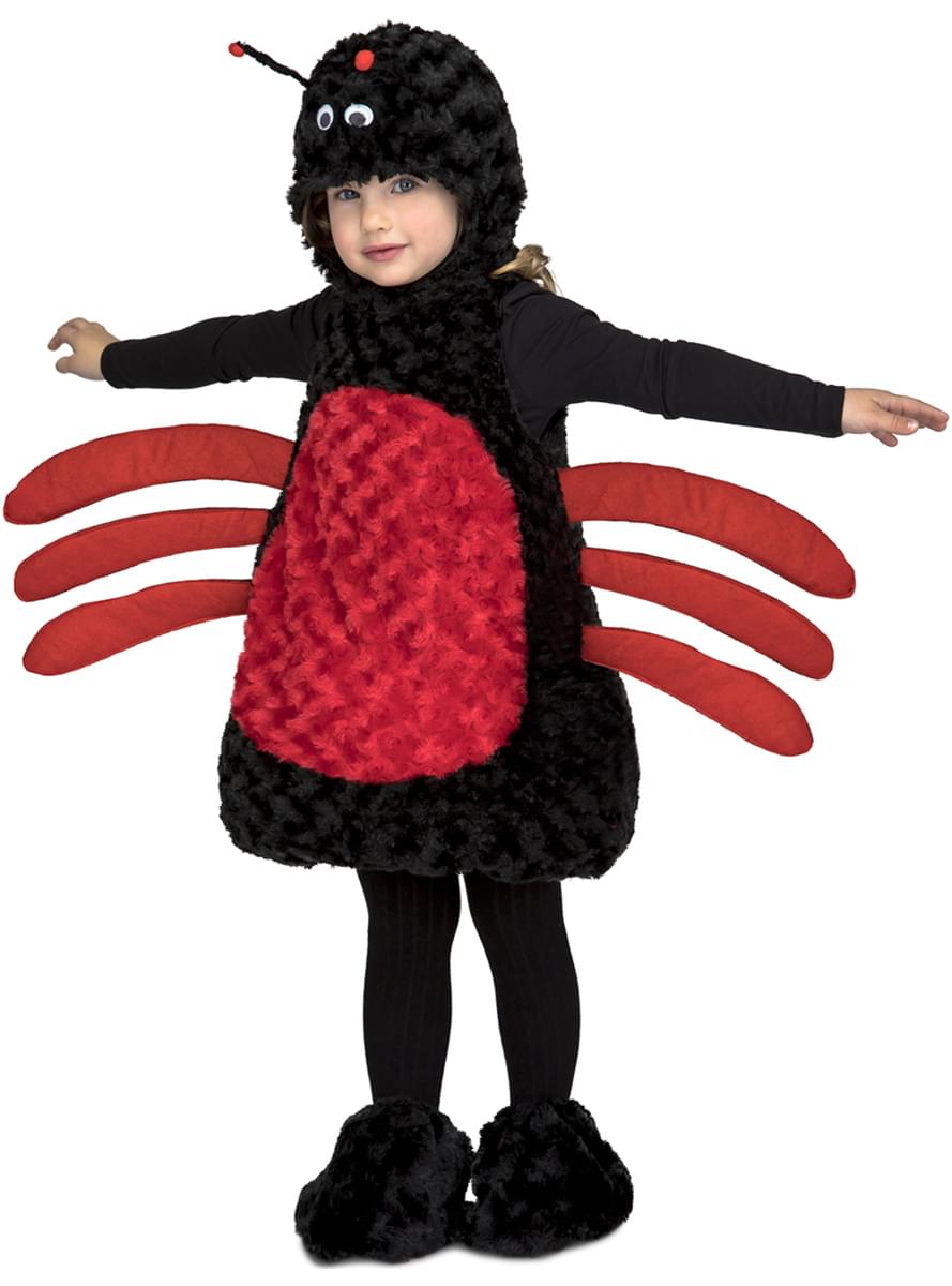 Fato de aranha de peluche preto infantil
