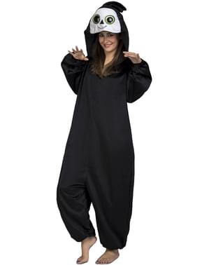 Grote ogen spook onesie kostuum voor volwassenen