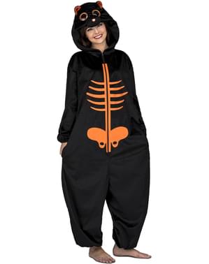 Disfraz de esqueleto naranja onesie infantil