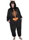 Skelett Onesie Kostüm orange für Erwachsene
