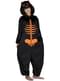 Skelett Onesie Kostüm orange für Erwachsene