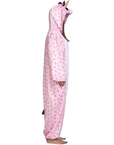 Fato de unicórnio cor-de-rosa adorável onesie para adulto