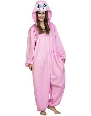 Déguisement morse rose onesie adulte