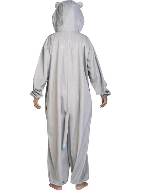 Bären Onesie Kostüm grau für Erwachsene