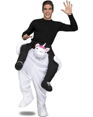 Costume Ride On da unicorno bianco per adulto
