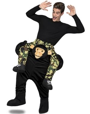 Črna opica piggyback kostum za odrasle
