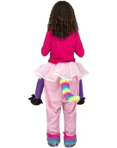 Fato de unicórnio cor-de-rosa ride on infantil