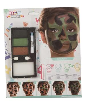 Militair camouflage make-up voor kinderen