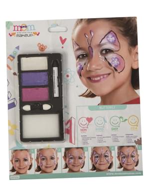 Fuschia motýľový make-up pre deti