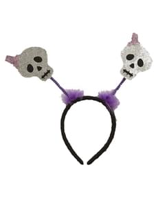 Bandolete de caveiras roxa para adulto