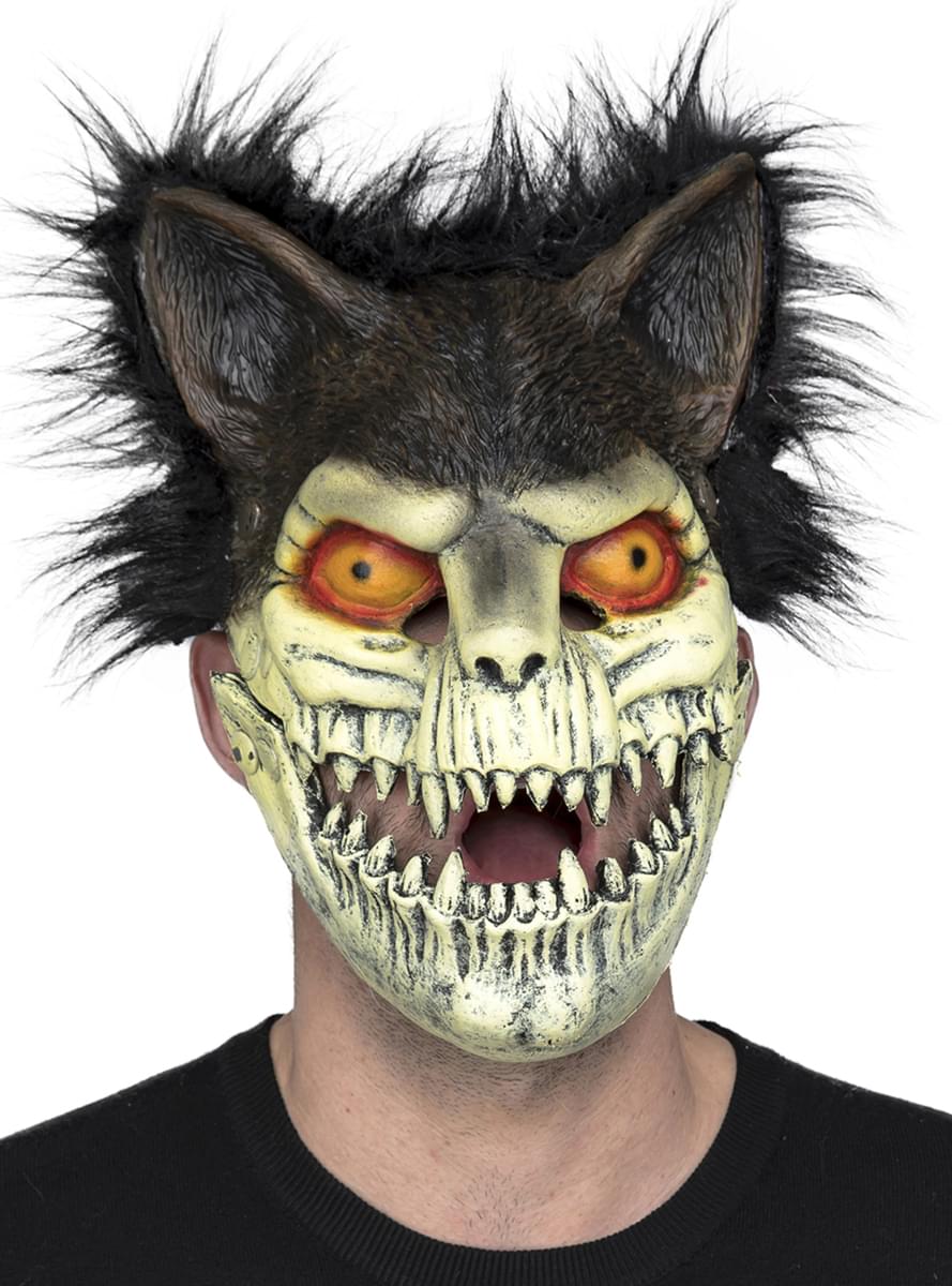 Zombie cat with fur mask for adults