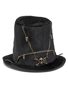 Chapéu de caveiras néon para adulto