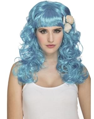 Perruque sirène bleue femme